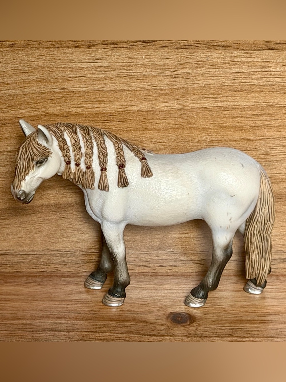 Schleich 13668 Andalusian Mare Horse Figurine Braided Mane Retired 2010 Gray